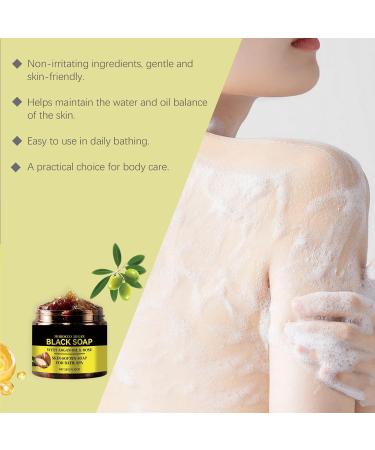  GNAUMORE Morocco Black Body Soap African Black Soap Bar Moroccan Natural Black Soap Moroccan Body Exfoliator Soft Skin Suitable for Most Skin Types 180g - Buy Online on GoSupps.com