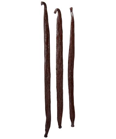 Indonesian Vanilla Beans - Gourmet Grade A Pods for Homemade Vanilla Extract and Baking - 6" or longer (3 Beans) 3 Count (Pack of 1)