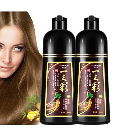 MeiDu Herbal Hair Dye Shampoo 3 in 1 Coffee Ammonia-Free Brilliant Color Oil-Rich Semi-Permanent Hair Dye Colors Hair in Minutes-Long Lasting-100% Coffee Hair Coverage(35.2 Fl Oz 2 Pack)