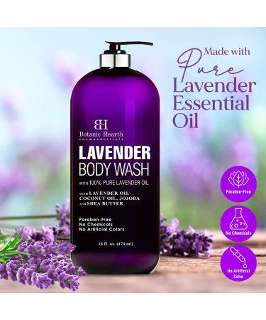 BOTANIC HEARTH Lavender Body Wash with Peppermint Oil - 16 fl oz | For Women & Men | Fights Acne, Soothes Eczema & Dry Skin | Sulfate & Paraben Free - Buy Online on GoSupps.com