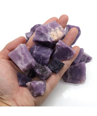 Natural Crystal Rough Lepidolite Raw Crystal Quartz Irregular Shape Ore Rock Minerals Specimen Magic Repair Rough Stone Home Decoration Home Decoration (Size : 500g)