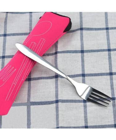Cutlery Set Stainless Steel Outdoor Travel Cutlery Camping Cutlery Set with Neoprene Case Bag Cutter Spoons Fork Tableware(Green) - Buy Online on GoSupps.com