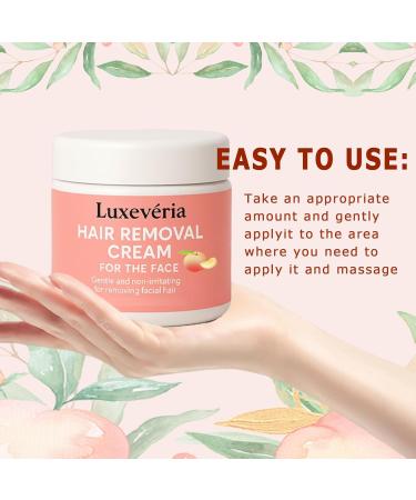 Nbzsmlkn Luxev ria Facial Hair Removal Cream Smoothing Cream Depilatory Cream with Peach Treatment for Smooth Skin for Women and Men 1 piece - Buy Online on GoSupps.com