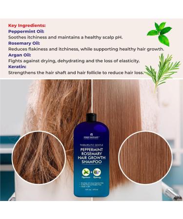 Peppermint Rosemary Hair Regrowth Shampoo - Anti Hair Loss Hydrating & Volumizing for Men & Women | 16 fl oz International Shipping - Buy Online on GoSupps.com