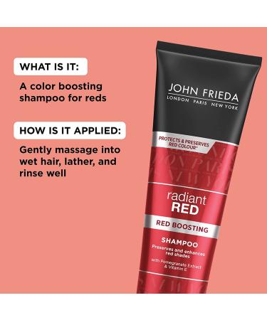 Radiant Red Boosting Shampoo - 8.3 oz Daily Shampoo for Enhanced Red Hair Shades with Pomegranate & Vitamin E - Buy Online on GoSupps.com