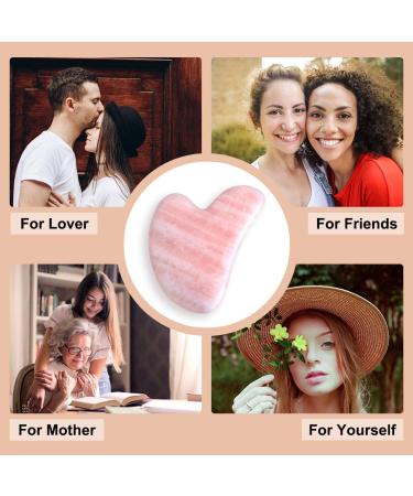 Jovivi 2 Pcs Rose Quartz Green Aventurine Gua Sha Massage Tools Set - Natural Crystal Stone Face & Body Guasha Board - Heart Shape Face Massager for Acupuncture Therapy - Buy Online on GoSupps.com