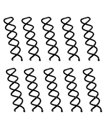 10PCS Spiral Hair Pins, Non-Scratch Ball Tips Screw Pins for DIY Hair Style (Black) - Buy Online on GoSupps.com