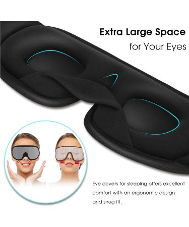 PrettyCare 3D Contoured Sleep Mask - Blockout Light Eye Cover with Earplugs and Travel Bag - Gray Night Eyeshade - Buy Online on GoSupps.com