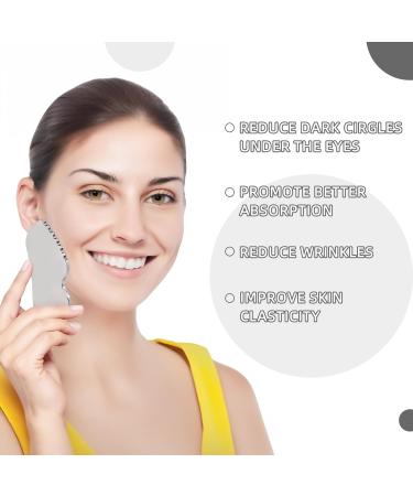 Guasha Facial Tool Metal Gua Sha Tool Scraping Facial Massager Stainless Steel Gua Sha Tool for Eyes Face Neck Body Tighten Skin Reduce Puffiness Face Sculpting Device(Large) - Buy Online on GoSupps.com