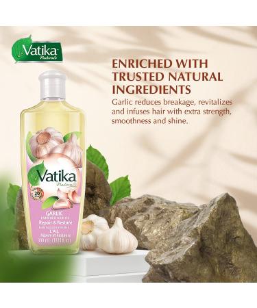 Dabur Vatika Garlic Hair Oil Serum - Natural Moisturizing & Strengthening Formula for Healthy Scalp and Silky Hair - Buy Online on GoSupps.com