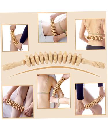 Ergonomic Massage Roller Stick - 12 Rolls Wood - 17.3 Inch Slip-Proof Cellulite & Muscle Relaxation Tool for Leg Waist & Belly - Buy Online on GoSupps.com