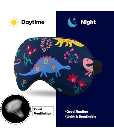 Colorful Brontosaurus Sleep Mask Eye Cover - Adjustable Strap, Blocks Light for Night Travel - Men Women's Blindfold for Sleeping and Napping - Buy Online on GoSupps.com