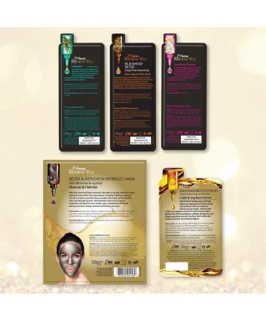 7th Heaven RenewYou Golden Luxury Skincare Gift Set - Contains a Variety of Face Masks to Cleanse and Hydrate Skin Gold Cosmetic Bag and Soft Cleansing Face Cloth - Buy Online on GoSupps.com