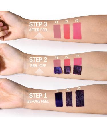 Lip Stain 3 Pieces Lipstick Peel Off Waterproof Peel Off Shield Tint Lip Gloss Lip Care Lipstick Peel Off Lip Tint Long Lasting Color Lip Stain Peel Off Mask Waterproof - Buy Online on GoSupps.com