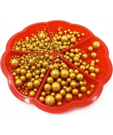 Edible Pearl Sugar Sprinkles - 120g | Perfect for Cake Decorating Cupcakes & Ice Cream | Gold Shaker Jar Favors for Weddings & Parties - Buy Online on GoSupps.com