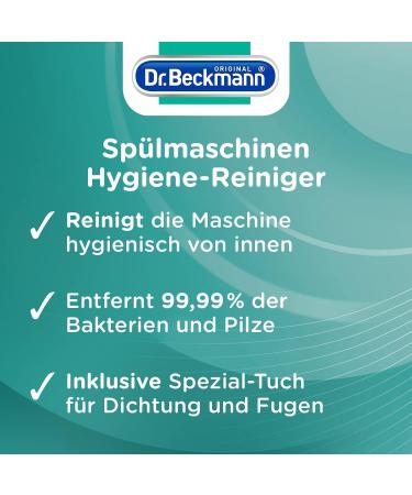 Dr. Beckmann Dishwasher Hygiene Cleaner - Removes Residues Fat & Odors | Includes Special Cleaning Cloth | 75g (1 Pack) - Buy Online on GoSupps.com