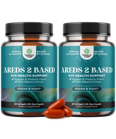 Natures Craft AREDS 2 Based Eye Health Supplement for Adults - AREDs 2 Eye Vitamins for Vision Blue Light Protection Dry Eyes Support with Zeaxanthin Plus Lutein and Bilberry Extract (2 Months) 60 Count (Pack of 2)