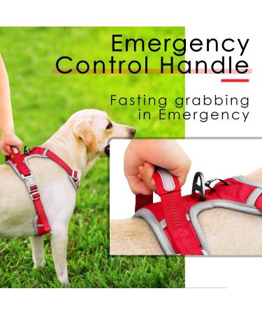 Thinkpet No-Pull Dog Harness - Breathable Adjustable Harness for Small Medium & Large Dogs | Soft Padded Reflective Safety Harness with 150cm Leash Set - Red - Buy Online on GoSupps.com
