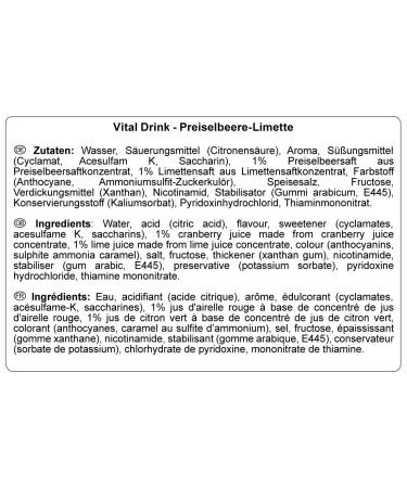 Best Body Nutrition Vital Drink Zerop - Sugar-Free Cranberry Lime Beverage Concentrate 1000ml (80 Liters Ready-to-Drink) - Ideal for International Shipping - Buy Online on GoSupps.com