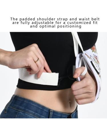Fotgok Soft Foam Arm Sling with Waist Belt - Shoulder Immobilizer for Women | Strong Support Brace for Shoulder Injury - Breathable Peony Design - Buy Online on GoSupps.com