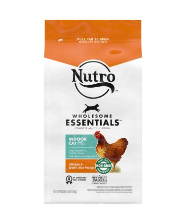 Nutro Wholesome Essentials Indoor and Sensitive Digestion Dry Cat Food, Chicken Indoor Adult 5 Pound (Pack of 1)