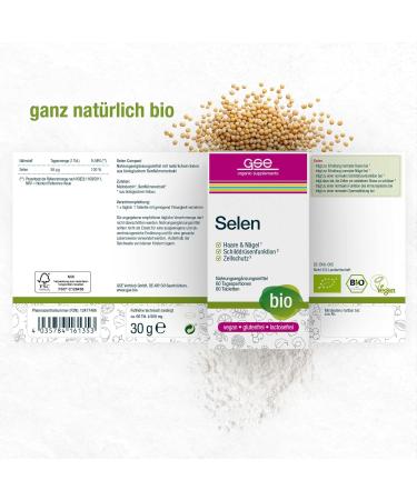 GSE Selen Compact - High-Dose Vegan Selenium Tablets 60 Organic Quality Tablets No Additives - Buy Online on GoSupps.com