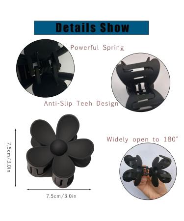 6 Pack 3 Inch Flower Claw Clips for Women - Large Non-Slip Strong Hold for Thin, Thick, Curly Hair - Buy Online on GoSupps.com