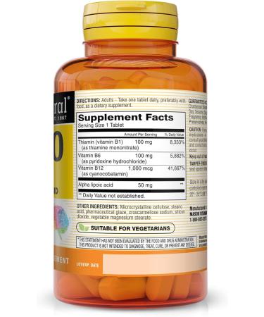 Mason Natural Neuro Complex with Alpha Lipoic Acid - 100 Vegetarian Tablets for Enhanced Brain Health & Memory Support - Buy Online on GoSupps.com