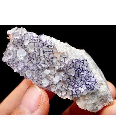 27.5g Natural Purple Cube Fluorite Cluster Crystal Specimen/Guizhou ningxiao - Buy Online on GoSupps.com