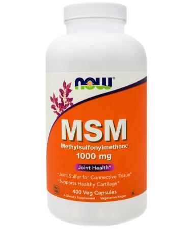 Now MSM 1000 mg, 400 Veg Capsules, Methylsulphonylmethane