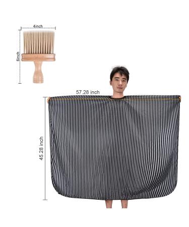 FaHaner Barber Cape and Neck Duster Brush Set - Large 57 x 65 inch Haircut Cape for Salon with Adjustable Snap Closure - Ideal for Hair Stylists and Barbers - Buy Online on GoSupps.com