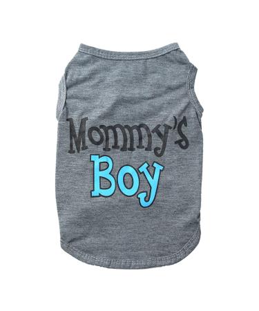 Dog Shirts for Small Medium Dogs Pet Summer T-Shirts Mommy's Boy Letter Printed Pet T-Shirts Breathable Pet Clothes Puppy Shirt Sweatshirt Dog Clothes Dog Tshirt Vest for Dogs Pet Puppy Grey M M Grey