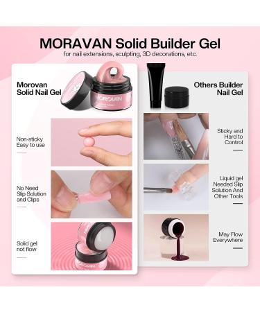 Morovan Solid Builder Gel Kit - 3 Colors Builder Nail UV Gel Set for Sculpting & Extensions with 3D Silicone Mold - DIY Nail Art Salon Quality - Buy Online on GoSupps.com