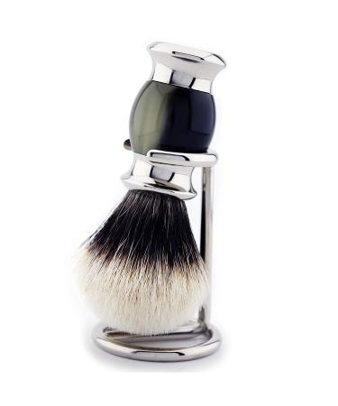 Silvertip Badger Hair Shaving Brush Made of Horn Replica Handle & Brush Stand