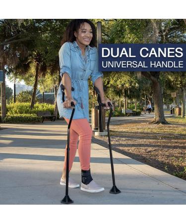 StrongArm Comfort Cane | Self Standing Lightweight Adjustable Walking Cane for Men & Women | Stabilizes Wrist, Provides Support & Stability | Ergonomic Grip | FSA/HSA Eligible - Black - Buy Online on GoSupps.com