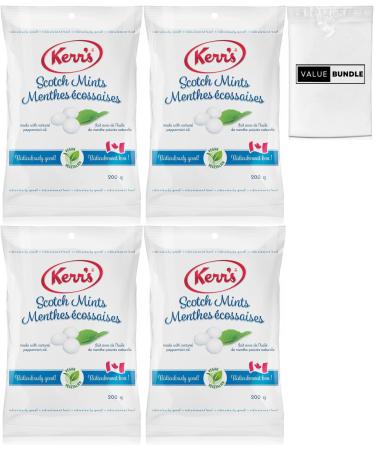 Value Bundle: Kerrs Mints - SCOTCH MINTS - Hard Candy - Bonbon - Candies - Custom Value Bundle Branded Package of 4 (Peppermint Scotch Mints)