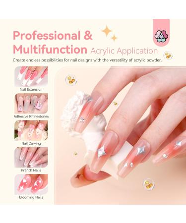 Saviland Acrylic Powder Set - Professional 10 Colors for Nail Extension & 3D Nail Art - Quick Dry Ultra Fine Acrylic Powder - Salon Quality Clear/Nudes/Pink 10G - Buy Online on GoSupps.com