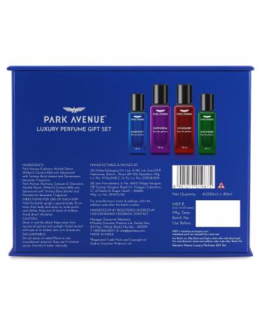 Park Avenue Luxury Perfume Gift Set for Men 4x20 ml | Euphoria Conquer Harmony & Discoverer Perfume | Eau De Parfum | Premium Luxury Perfume for Corporate Man | Long lasting | Gift Set for men - Buy Online on GoSupps.com