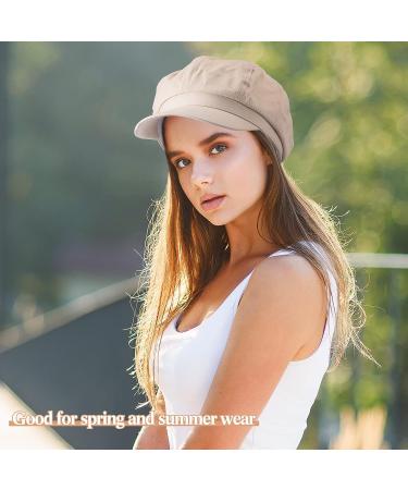 3-Piece Women Newsboy Cap Set | Adjustable Visor Beret Hats | Vintage Cabbie Hat for Women | Black, White, Red - Buy Online on GoSupps.com