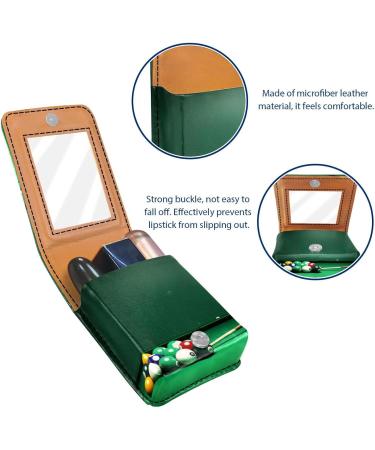 Buy Colorful Leather Lipstick Case & Organizer with Mirror | Mini Lip Gloss Holder - Perfect for Travel | Billiard Balls Design - Buy Online on GoSupps.com