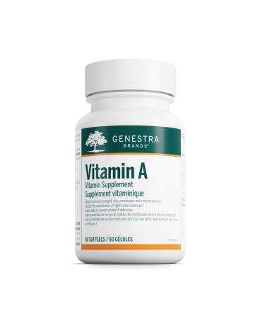 Genestra Brands - Vitamin A - Helps Maintain Eyesight Skin Membranes and Immune Function - 60 Softgel Capsules