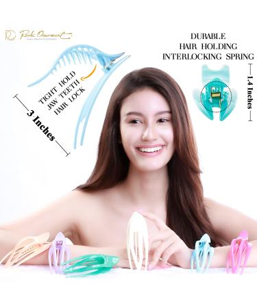 Buy RC Roche 6-Piece French Curved Hair Clips - High Quality Firm Support Pastel Colors for Women & Girls - International Shipping Available - Buy Online on GoSupps.com