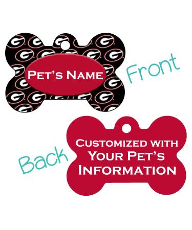 Georgia Bulldogs Officially Licensed Pet Id Dog Tag | Double Sided | Red and Black | Personalized for Your Pet
