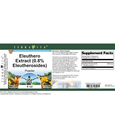 Eleuthero Extract (0.8% Eleutherosides) Powder (4 oz ZIN: 514305) - 3 Pack - Buy Online on GoSupps.com