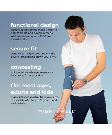 Soft Touch Double Layer PICC Line Sleeve by Mighty Well - Black, Large | PICCPerfect Cover for Comfort and Protection (1 Pack) - Buy Online on GoSupps.com