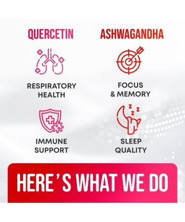 JOYLI Ashwagandha & Quercetin Gummies Bundle Sugar-Free Vegan Gummies for Focus Sleep & Immune Support 1000MG Ashwagandha & 500MG Quercetin with Bromelain Zinc Vitamin C D 2x60 Chewable Supp - Buy Online on GoSupps.com