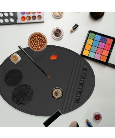 Brush Cleaning Mat Scrubber Mat Multipurpose Portable Washing Tool Silicone Brush Cleaning Mat for Daily Use Eye Brush black - Buy Online on GoSupps.com