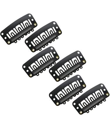 100 Pcs U-Shape Metal Wig Clips for Hair Extensions - 3.2cm Black Stainless Steel with Soft Rubber Teeth - Buy Online on GoSupps.com