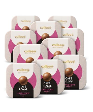 90 Coffee Balls Lungo Forte - Premium Coffee Balls 100% Compostable - Specially Designed for the Use of CoffeB by Café Royal
