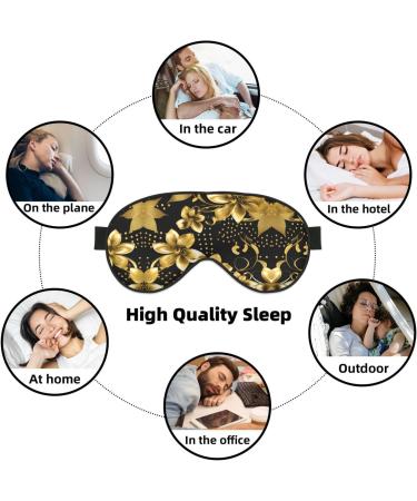SSIMOO Black & Gold Floral Eye Mask - Ultra-Soft Light-Blocking for Comfort & Restful Sleep | International Shipping - Buy Online on GoSupps.com